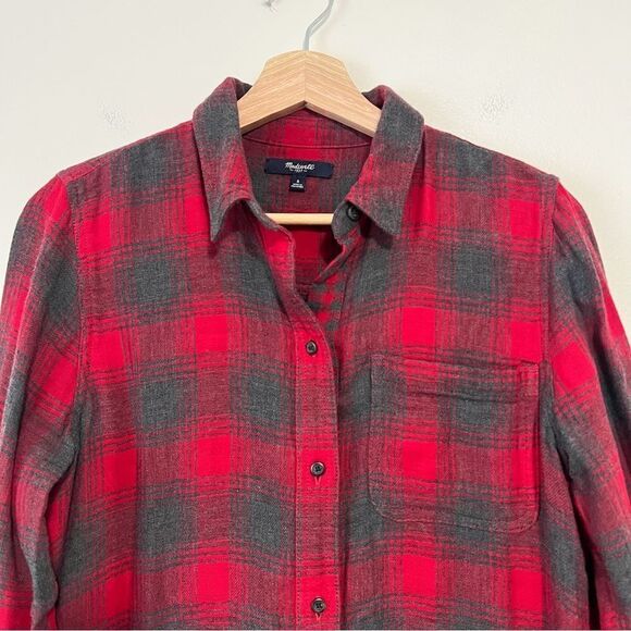 Madewell Ex-Boyfriend Plaid Flannel Button Down Shirt Long Sleeve Sz Small - Picture 3 of 8